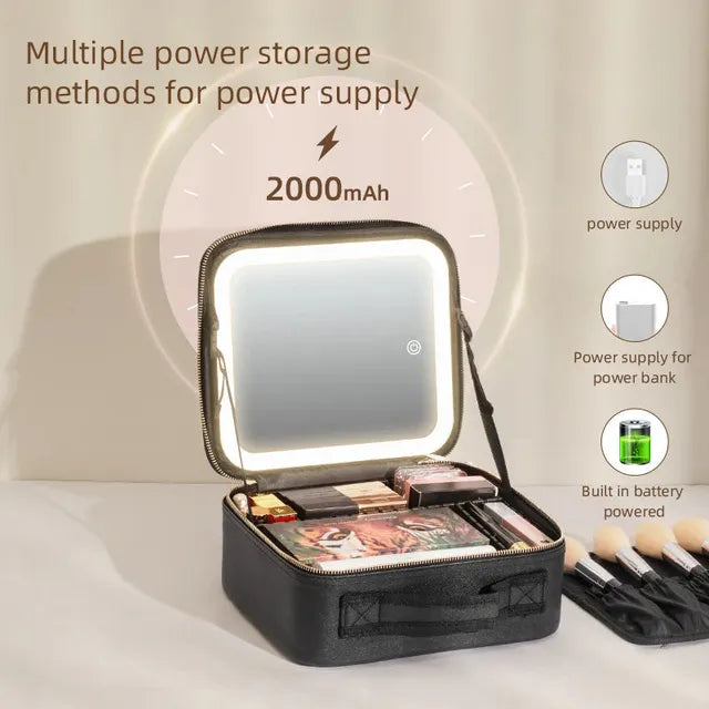 Travel Makeup Bag with Adjustable Dividers