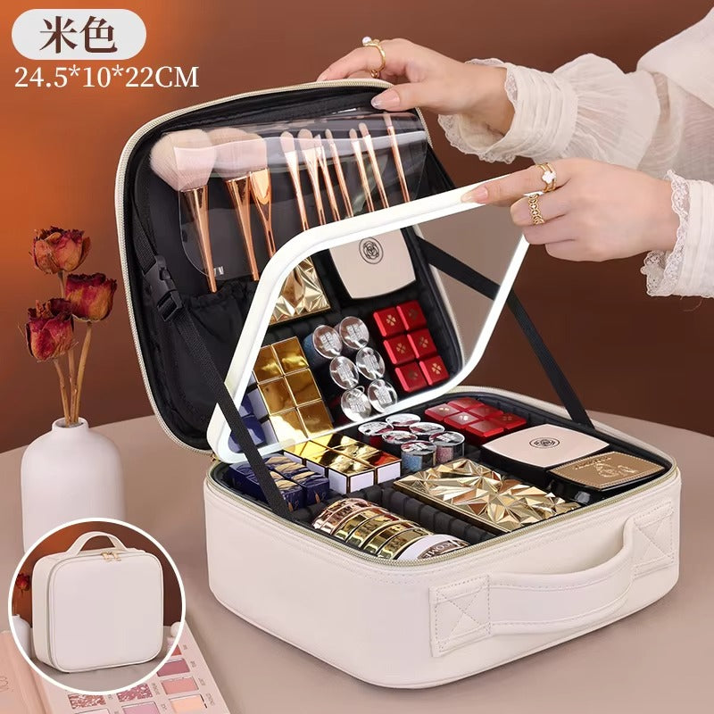 Travel Makeup Bag with Adjustable Dividers