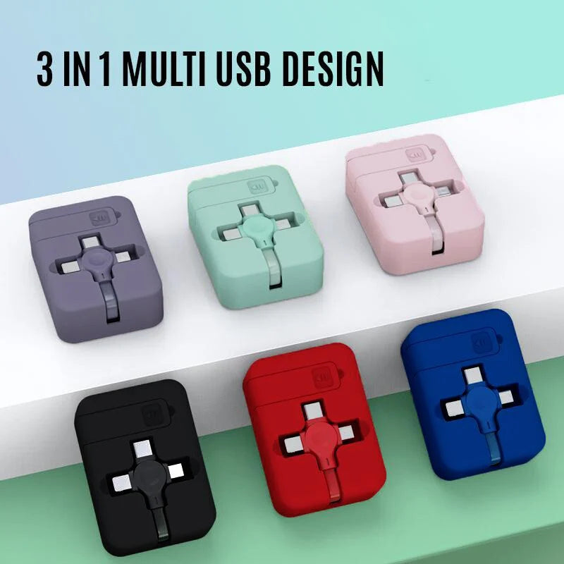 4-in-1 Retractable USB Charging Cable