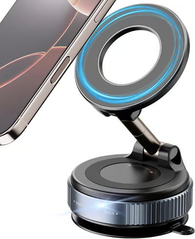 2025 Newest 360° Adjustable Vacuum Magnetic Suction Cup Phone Holder