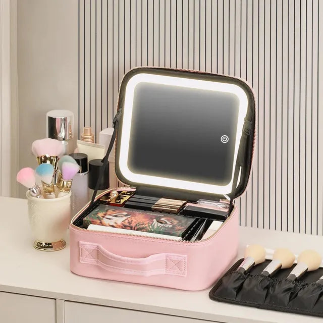 Travel Makeup Bag with Adjustable Dividers