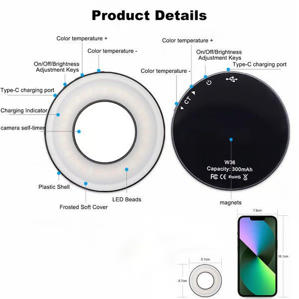 Mini Magnetic Selfie Light