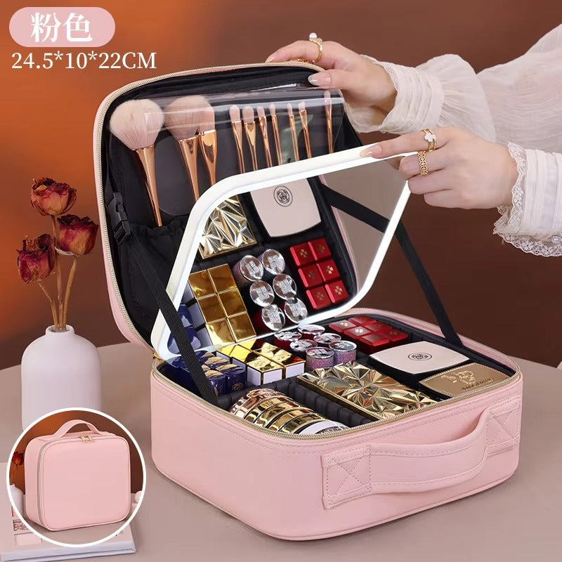 Travel Makeup Bag with Adjustable Dividers